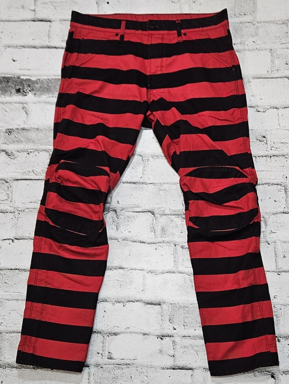G Star RAW 5622 3D Tapered Red Black Striped Jeans W32 L30